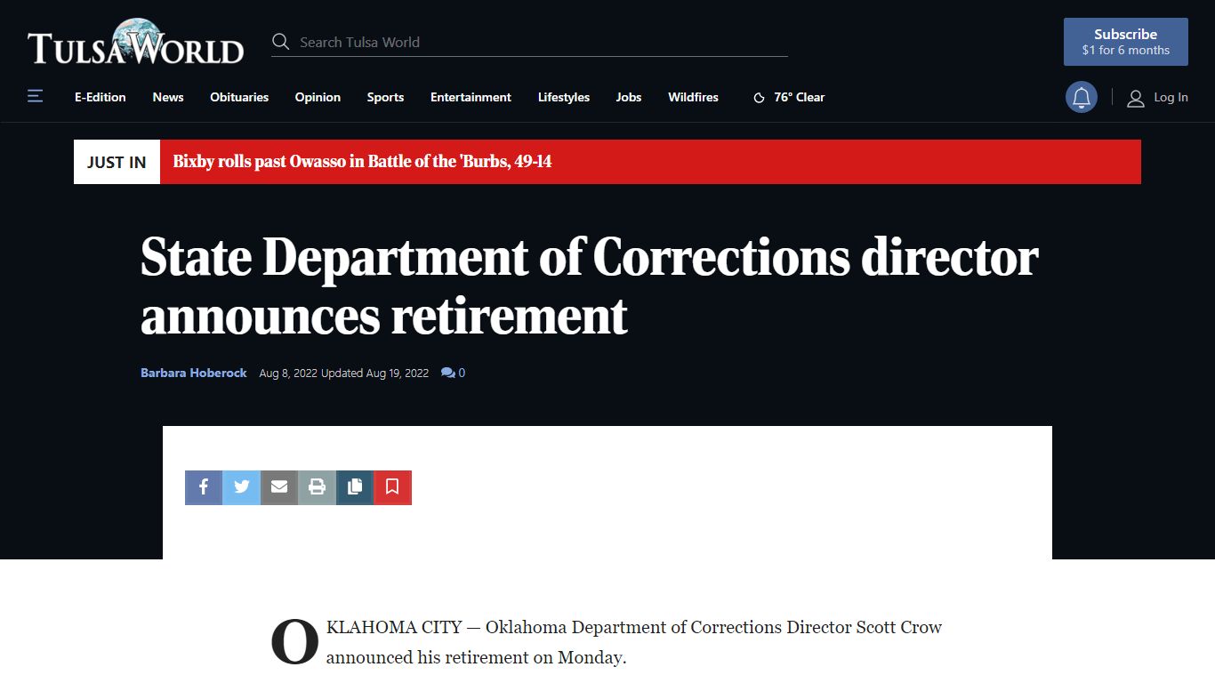 State Department of Corrections director announces retirement